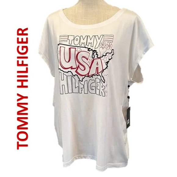 TOMMY HILFIGER USA Embroidered T-Shirt - XL - Picture 1 of 8